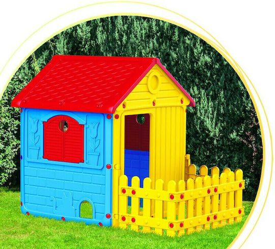Dolu Plastic Kids Playhouse with Fence Multicolour 130x104x125cm
