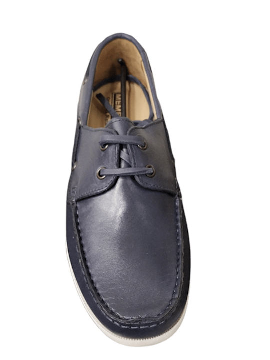 Boat Lace Up Men's Leather Boat Shoes Blue