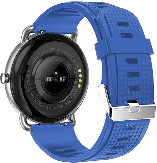 DAS.4 SG65 Smartwatch mit Pulsmesser (Silver/Blue)