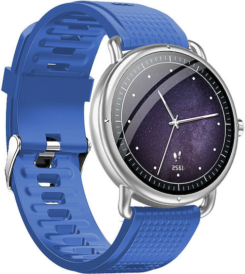 DAS.4 SG65 Smartwatch mit Pulsmesser (Silver/Blue)