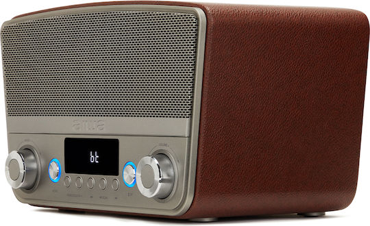 Aiwa BSTU-750BR Επιτραπέζιο Ραδιόφωνο Ρεύματος με Bluetooth και USB Καφέ