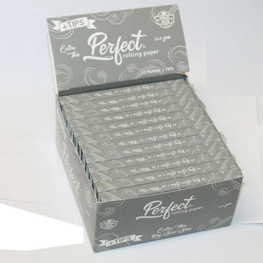 Perfect Silver Χαρτάκια Στριφτού Τσιγάρου Slim King Size με Τζιβάνες 33 φύλλα 1τμχ