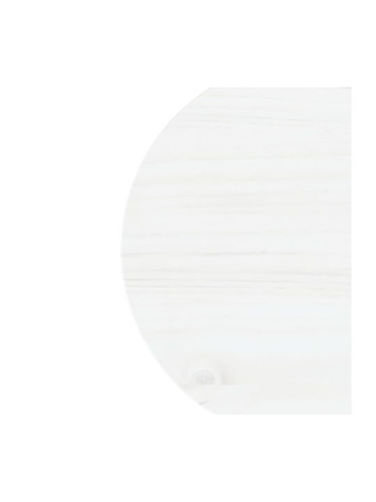 vidaXL Round Table Surface made of Solid Wood WHITE 30x30x2.5cm 813651 1pcs