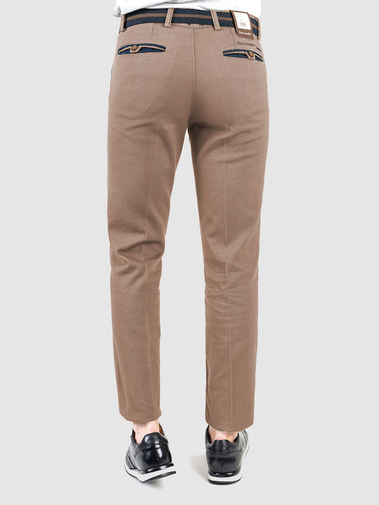 Guy Laroche Men's Trousers Chino Elastic in Regular Fit Sand