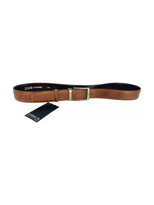 William G Men's Leather Belt Tabac Brown