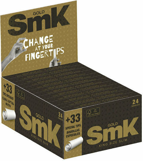 SMK Gold Foițe de Țigări Rulate Slim King Size cu Hârtie de țigări 33 foi 1buc