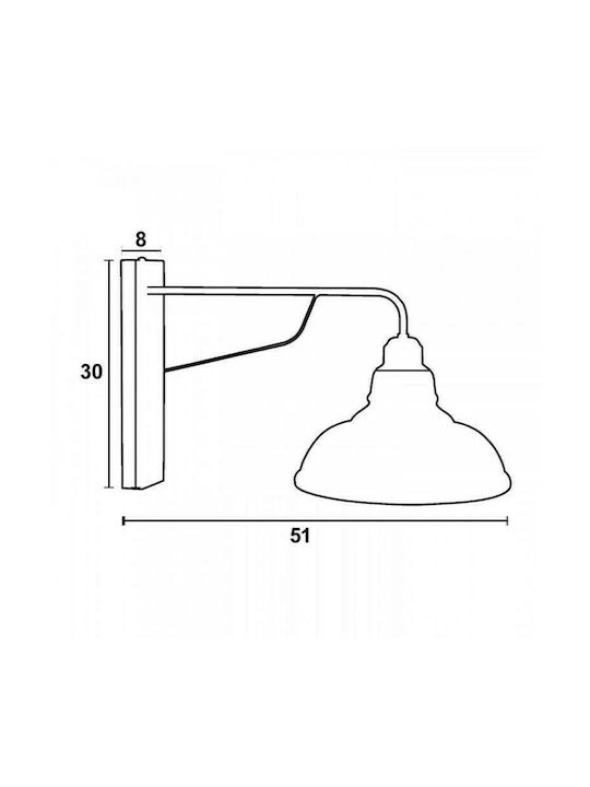 ArkoLight Vintage Φωτιστικό Τοίχου με Ντουί E27 Μαύρο 30x30x40εκ.