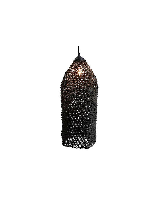 Zaros Hängelampe Schwarz Raster mit Fassung E27 30x30x65cm.