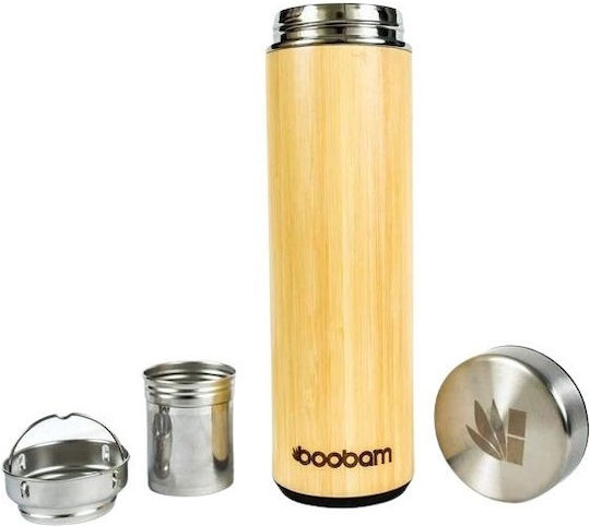Boobam Tumbler Glass Thermos Stainless Steel BPA Free 280ml Beige