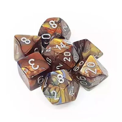 Chessex Lustrous 7-Die Set Dice Gold/Silver