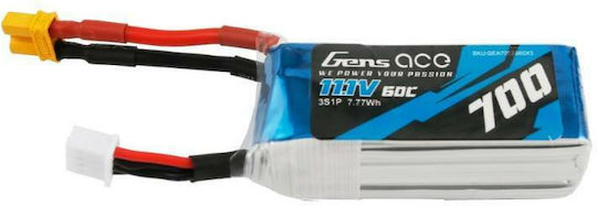 Gens Ace Ace Classic Baterie Li-Po 11.1V 700mAh 30C 3S XT60 pentru Vehicul RC