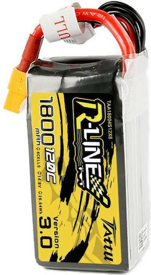 Tattu R-Line V3 Baterie Li-Po 14.8V 1800mAh 120C 4S XT60 pentru Dronă 2 Bucăți