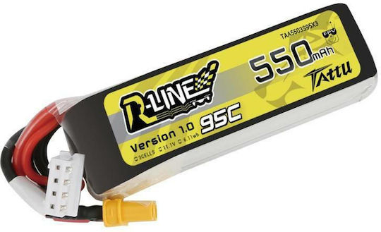 Tattu R-Line Μπαταρία Li-Po 11.1V 550mAh 95C 3S XT30 για Τηλεκατευθυνόμενο