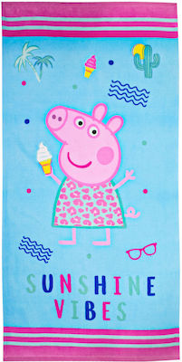 Stamion Sunshine Vibes Kinder-Strandtuch Mehrfarbig Peppa Schwein 140x70cm PP09041