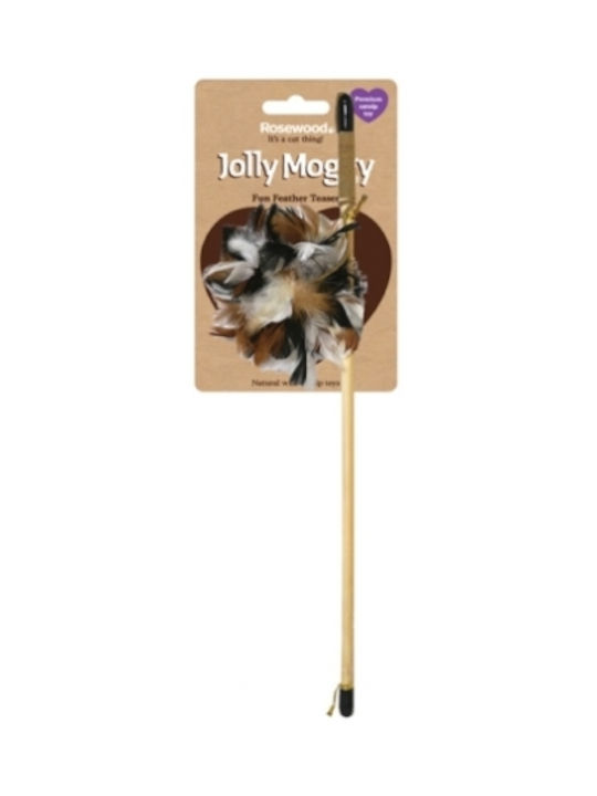 Rosewood Jolly Moggy Natural Feat Teaser Katzenspielzeug Stab mit Katzenminze mit Katzenminze