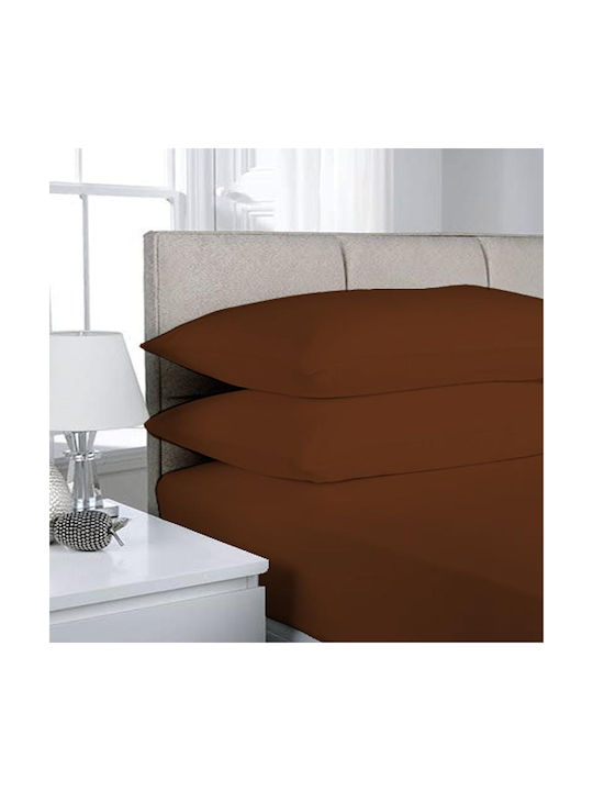 Le Blanc Premium Σετ Μαξιλαροθήκες με Φάσα Brown 50x70εκ.