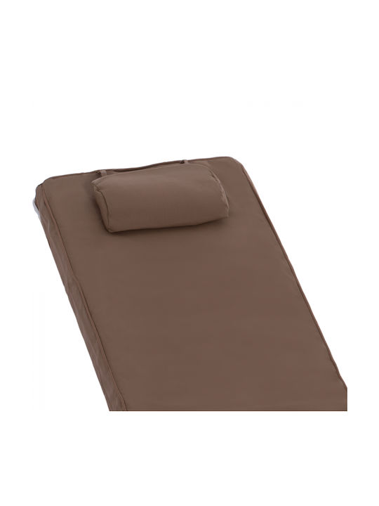HomeMarkt Sunbed Cushion with Backrest Sifnos Brown 194x70cm