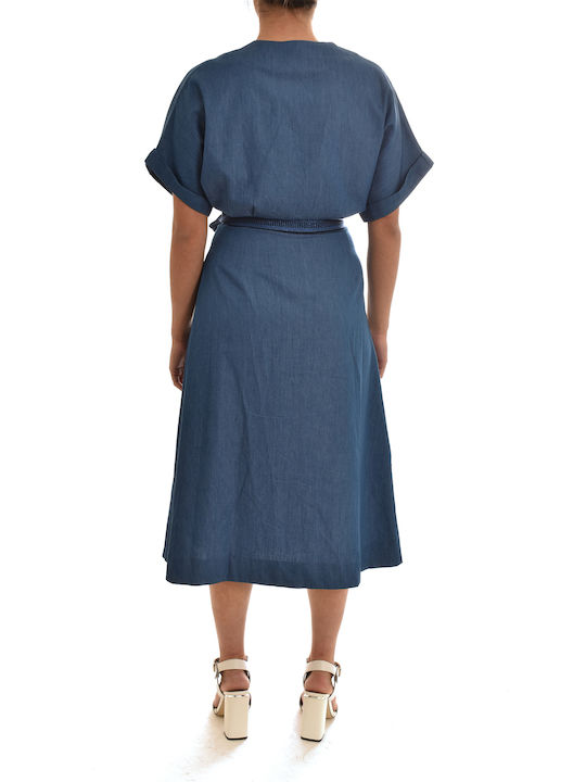 Aggel Summer Midi Dress Blue