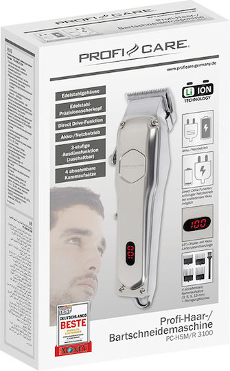 ProfiCare Wiederaufladbar Haarschneidemaschine Silber 229-0044