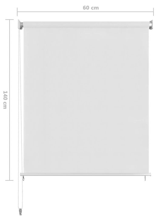 vidaXL Terrace Sideway Sunshade Roller Λευκό 0.6x1.4cm