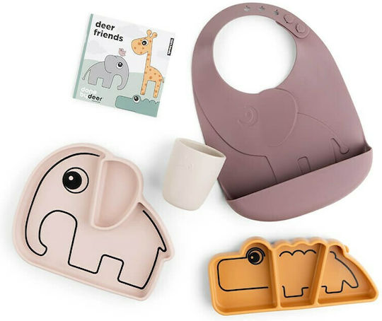 Done by Deer Feeding Set Friends Mix made of Silicone with Non-Slip Base Multicolour 3pcs