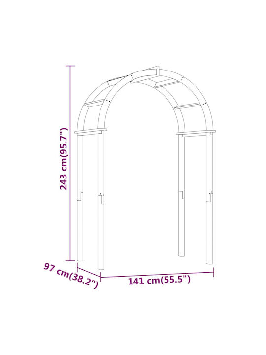 Garden Arch from Wood in Brown Colour 141x97x243cm