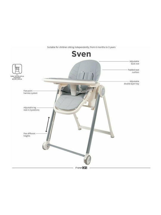 FreeOn Sven Klappbarer Baby Hochstuhl mit Höhenverstellbar Grün
