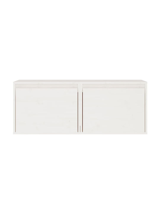 Hanging Living Room Cabinet Made of Solid White Wood 45x30x35cm