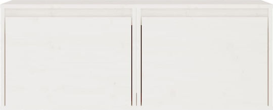 Hängeschrank fürs Wohnzimmer aus Massivholz Weiß 45x30x35 cm