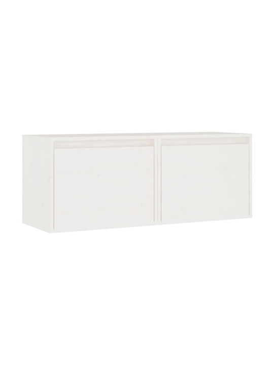 Hanging Living Room Cabinet Made of Solid White Wood 45x30x35cm