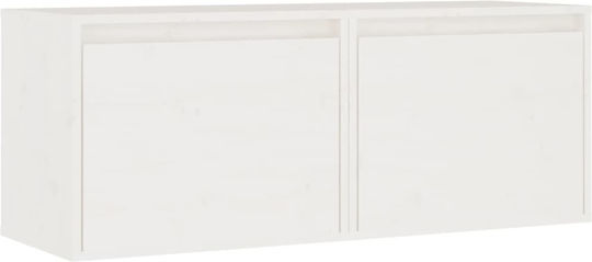 Hängeschrank fürs Wohnzimmer aus Massivholz Weiß 45x30x35 cm