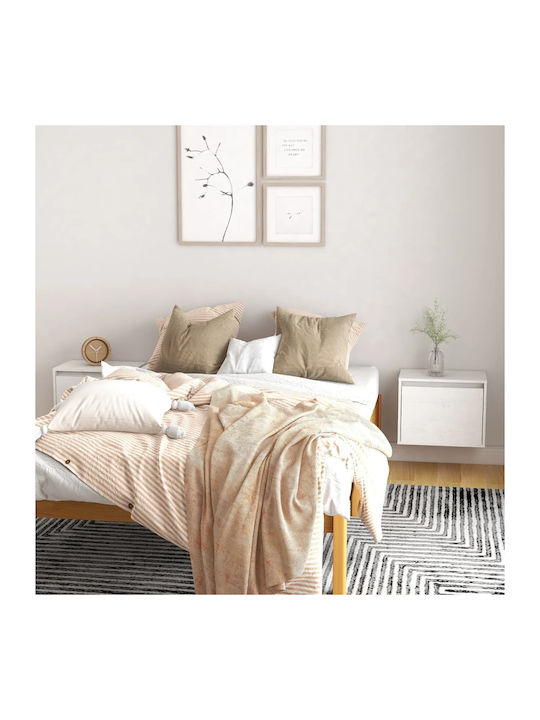 Hanging Living Room Cabinet Made of Solid White Wood 45x30x35cm