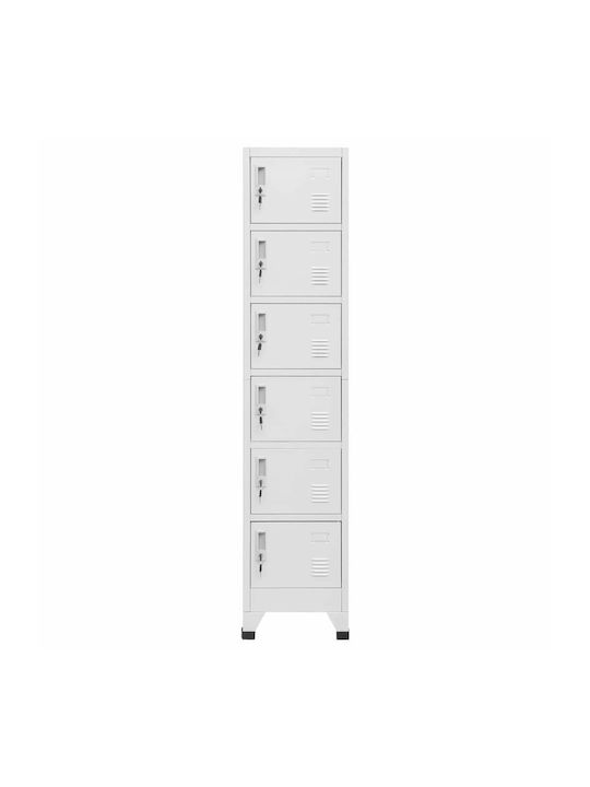 Locker Metal with 5 Cabinets Light Grey 38x40x180cm