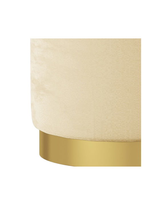 Stool For Living Room With Storage Space Upholstered with Velvet Verikoki 31x31x37cm