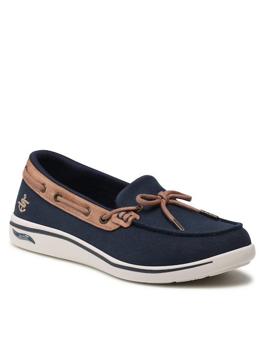 Skechers Shoreline Γυναικεία Boat Shoes σε Navy Μπλε Χρώμα