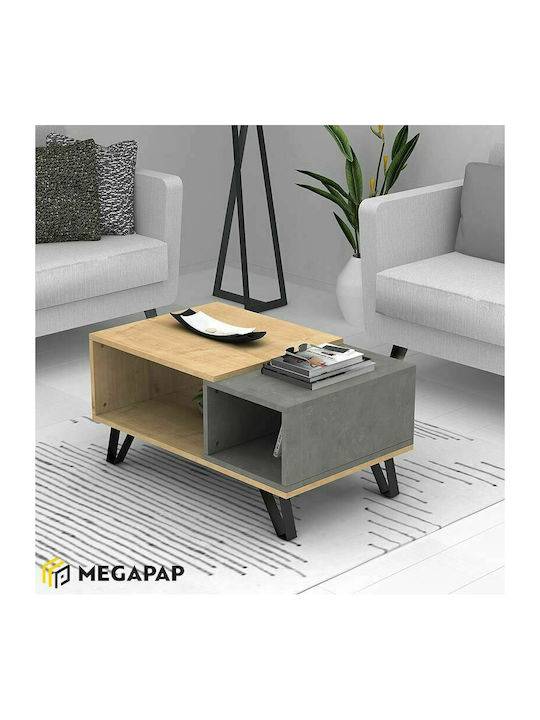 Rectangular Central Coffee Table Don Wooden Sonoma Anthracite W90xL55xH44cm