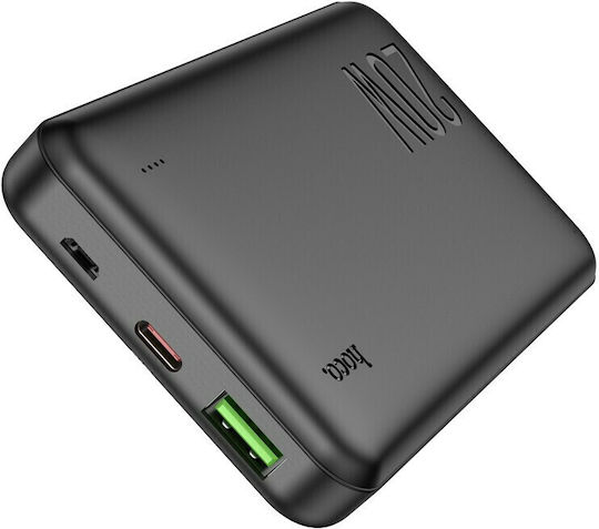 Hoco J87 Tacker Power Bank 10000mAh 20W с USB-A порт и USB-C порт Power Delivery / Бързо зареждане 3.0 Черен