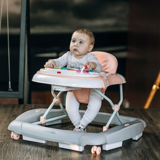 FreeOn Happy Piano Swing Baby Walker with Music for 6+ Months Pink