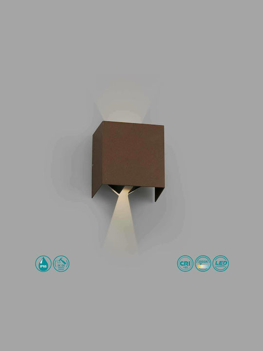 Faro Barcelona Olan Wall-Mounted Outdoor Ceiling Light LED IP65 6W with Warm White Light 10.5x14.5εκ.