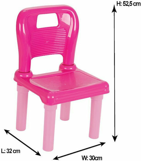 Set Masă cu Scaune pentru Copii din Plastic Roz Pilsan