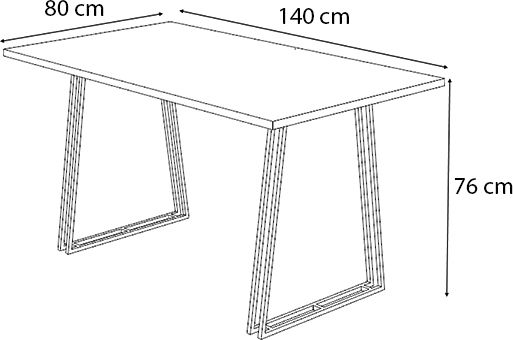 Gable Τραπέζι Κουζίνας Ξύλινο με Μεταλλικό Σκελετό Μαύρο / Sonoma 140x80x76εκ.