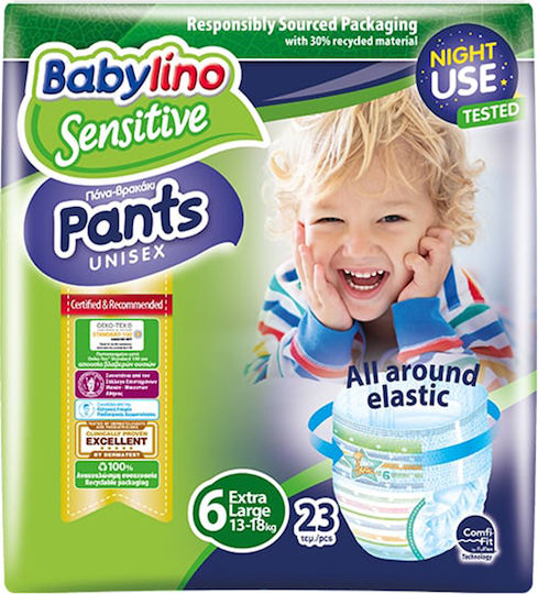 Babylino Πάνες Βρακάκι Sensitive No. 6 για 15+kg 23τμχ