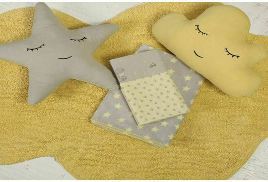 Nef-Nef Homeware Fresh Cloud Παιδικό Χαλί Σύννεφα Βαμβακερό Κίτρινο 135x80cm