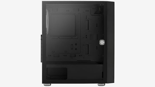 Aerocool Graphite Gaming Midi Tower Κουτί Υπολογιστή με Πλαϊνό Παράθυρο και RGB Φωτισμό Μαύρο