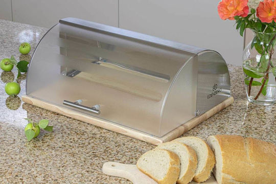 Edenberg Bread Basket with Lid Inox Transparent 40x29x17cm Edenberg Bread Basket with Lid Inox Transparent 40x29x17cm