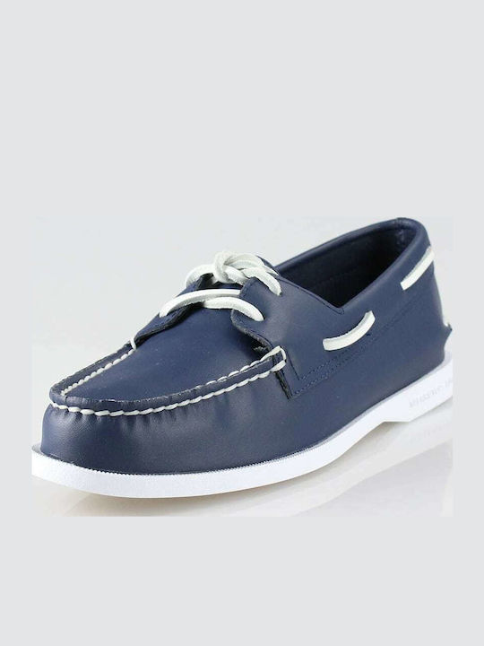Authentic Original 2-Eye Leder Herren Mokassins Navy Blue