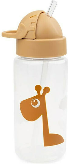 Done by Deer Raffi Mustard Παιδικό Παγούρι Πλαστικό με Καλαμάκι Non Spill Μπεζ 350ml