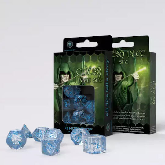 Q Workshop Elven Dice Translucent & Blue 7τμχ