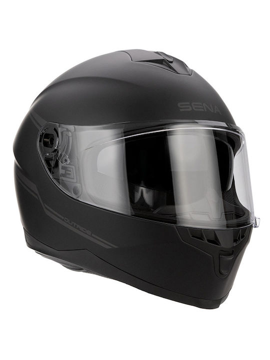 Sena Outride BT Full Face Helmet with Sun Visor ECE 22.05 / ECE 22.06 1600gr Matte Black OUTRIDE-MB00S