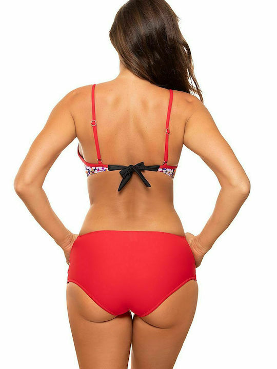 Marko Padded Bikini Set Triangle Top & Slip Bottom with Adjustable Straps Floral